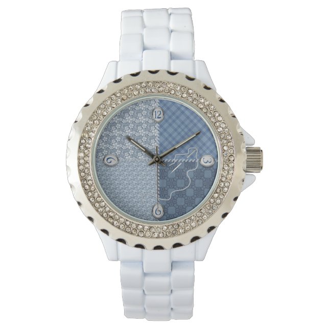 Montre Femme - Couette/Patch/Blues - Aiguille/Fil, (devant)