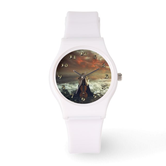 Montre Femme et violon dans l'océan (Recto)