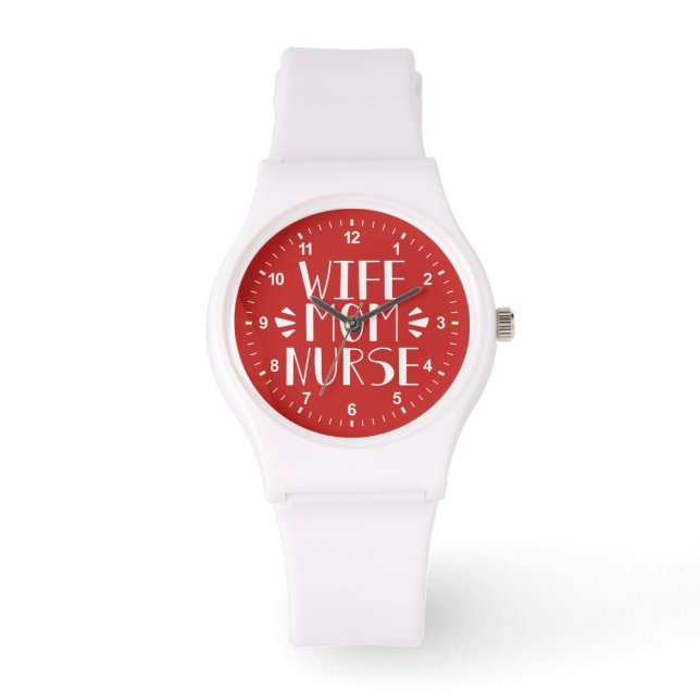 Montre Femme Maman Infirmière Graphisme (Recto)