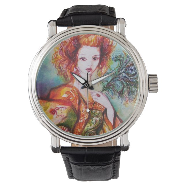 MONTRE FEMME ROMANTIQUE AVEC PEACOCK FEACOCK (devant)