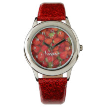 Montre femme rouge fraise avec bracelet