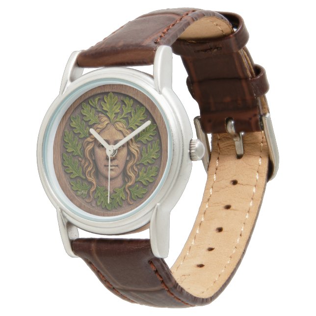 Montre Femme verte - Bois (Incliné)