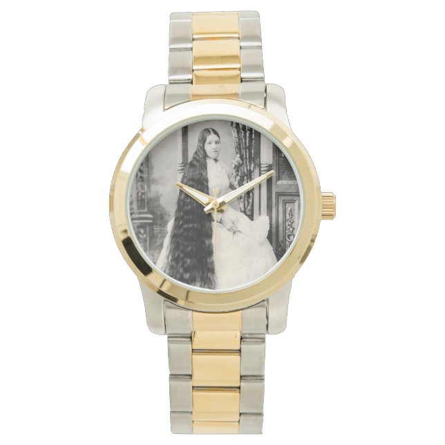 Montre Femme victorienne aux cheveux longs (devant)