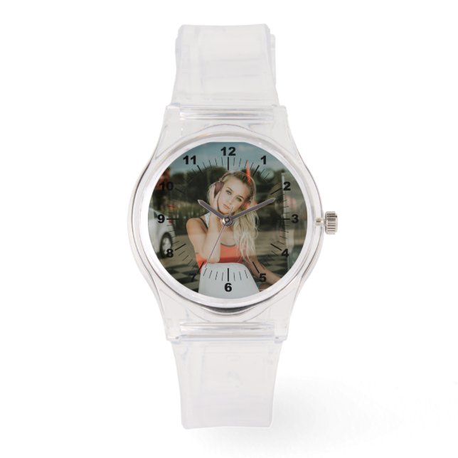 Montre Femmes - Sangle Silicone Personnalisé Clear (Recto)
