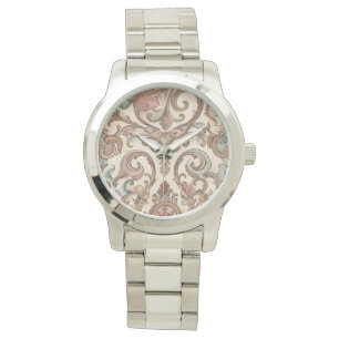 Montre Femmes Watch, Classic Elegant, Rose Motif or
