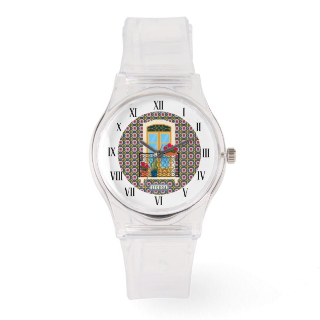 Montre Fenêtre de la maison de Lisbonne avec plantes et c (Recto)