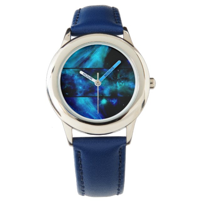 Montre Fenêtre vers une surveillance Nebula Espace Bleu (devant)