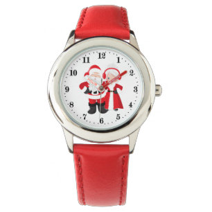 Montre Festive Noël Père Noël et Mme Claus enfants