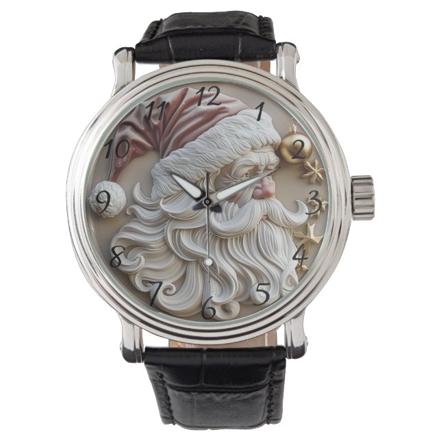 Montre Festive Santa Claus carving adorned with ornaments (devant)