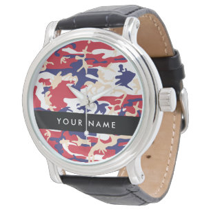 Montre Fête de l'Indépendance Camouflage Votre nom Person