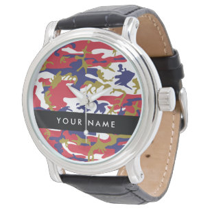 Montre Fête de l'Indépendance Camouflage Votre nom Person