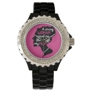 Montre Fête des mères roses : une femme forte et inspiran