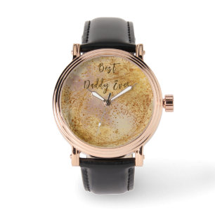 Montre Fête des Pères, Meilleur Papa Ever, Rose Doré, Cou