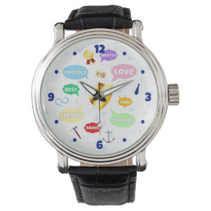 Montre Fête des pères Meilleur Papa Mot Nuages King Crown