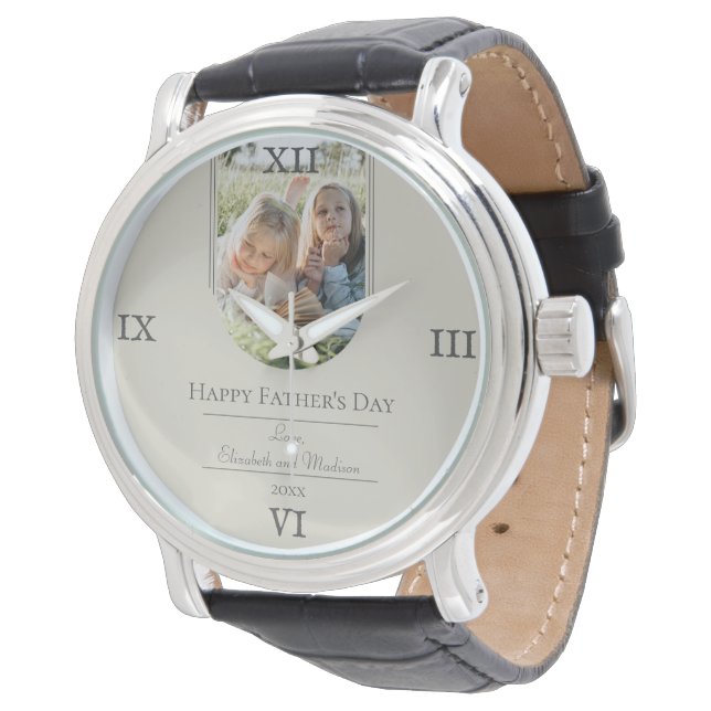 Montre Fête des pères photo Arch moderne | Beige (Incliné)