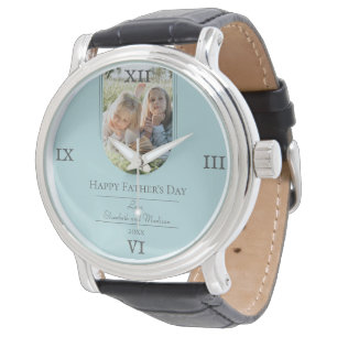 Montre Fête des pères photo Arch moderne TURQUOISE