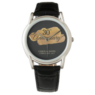 Montre Fête du 30e anniversaire. Peinture or.