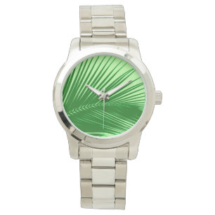 Montre Feuille de palme - émeraude et vert citron