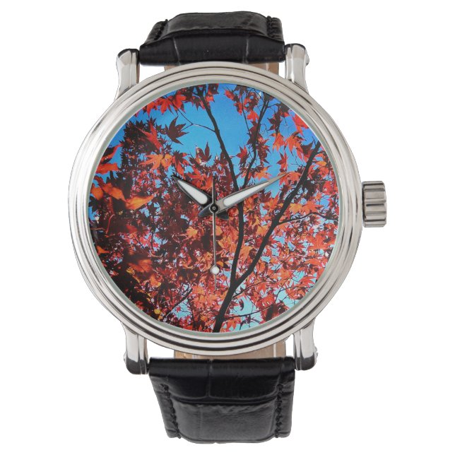 Montre Feuille orange (devant)