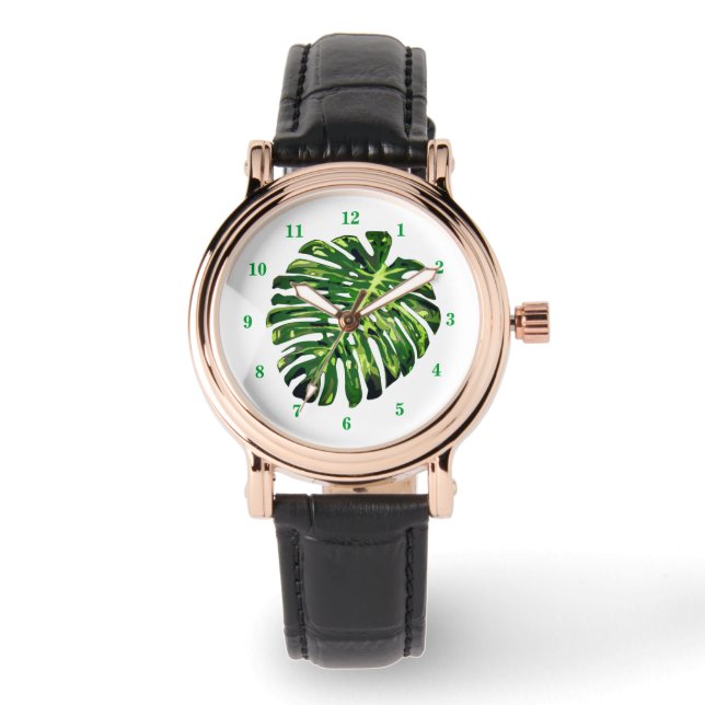 Montre Feuille tropicale de Monstera (Recto)