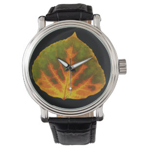 Montre Feuille vert orange et jaune d'Aspen #1