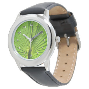 Montre - Feuille verte au soleil