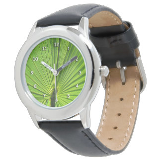 Montre - Feuille verte au soleil