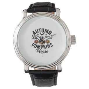Montre Feuilles d'automne Citrouilles S'il vous plaît Vin