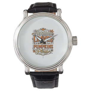 Montre Feuilles D'automne Et Citrouilles S'il Vous Plaît