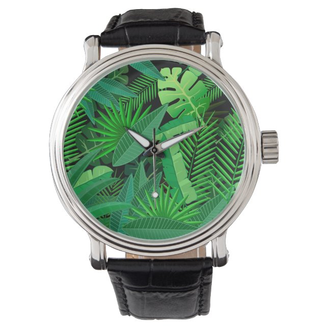 Montre Feuilles De Palmiers Tropicaux (devant)