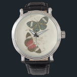 Montre Feuilles de Sepia avec papillons colorés<br><div class="desc">Les ailes de ces papillons colorés se démarquent merveilleusement par rapport aux tons sépia des feuilles dessinés à la main dans cette pièce. La beauté captivante de cette impression serait extraordinaire dans votre maison. Achète-en un exemplaire aujourd'hui !</div>