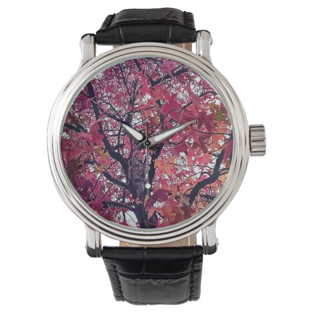 Montre Feuilles rouges (devant)