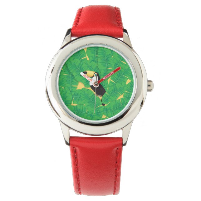 Montre Feuilles toucans et bananes (devant)