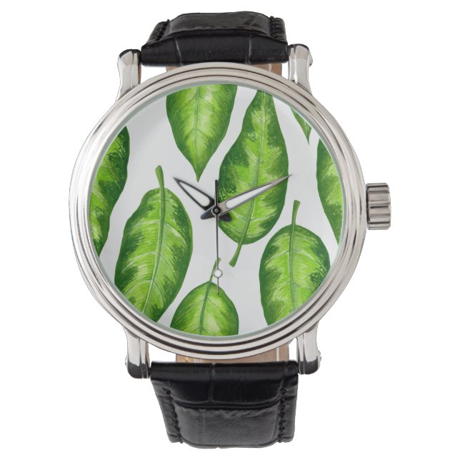 Montre Feuilles tropicaux (devant)