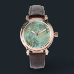 Montre Feuilles tropicaux défraîchis<br><div class="desc">"Faded Tropical Feuilles I" de Jade Reynolds. Il présente une collection de feuilles tropicaux dans un style défraîchi.</div>