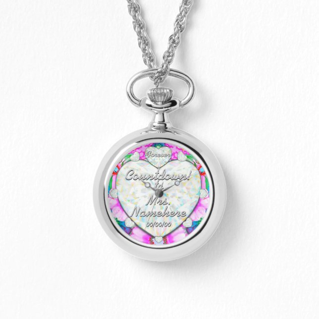 Montre Fiancé! Compte à rebours mariage ! Ajouter un nom  (Recto)