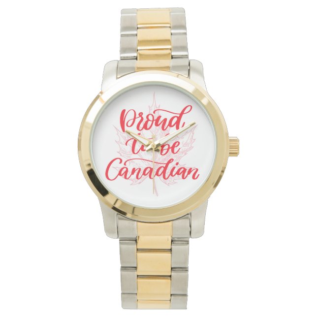 Montre Fière d'être feuille d'érable canadienne | Fête du (devant)