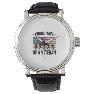Montre Fière épouse d'un vétéran conception de maillot pa