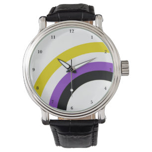 Montre Fierté arc-en-ciel non binaire personnalisée