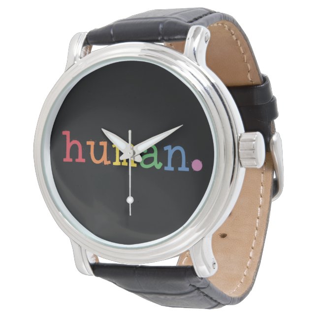 Montre Fierté humaine LGBT Rainbow LGBTQ Égalité (Incliné)