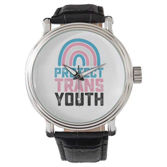 Montre Fierté LGBT Protéger les jeunes transgenres trans (devant)