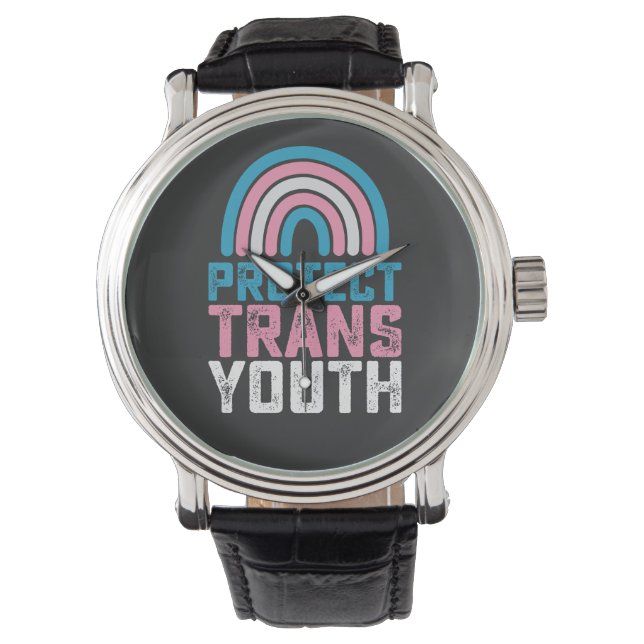 Montre Fierté LGBT Protéger les jeunes transgenres trans (devant)