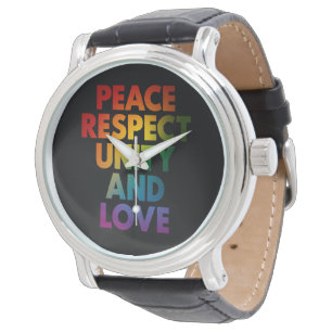 Montre Fierté Paix Respect Unité Et Amour