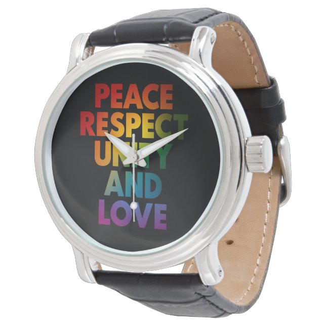 Montre Fierté Paix Respect Unité Et Amour  (Incliné)