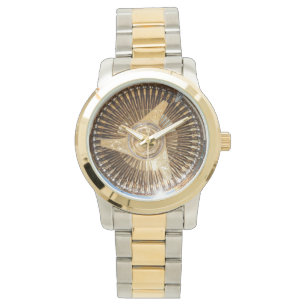 Montre Fil de cavalier de Lowrider d'or le bas roule la