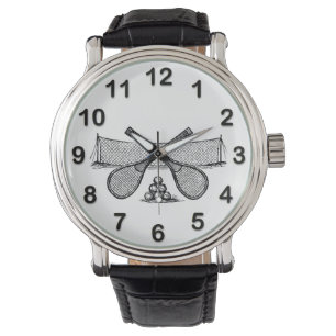 Montre Filet de tennis vintage sportif, raquettes croisée