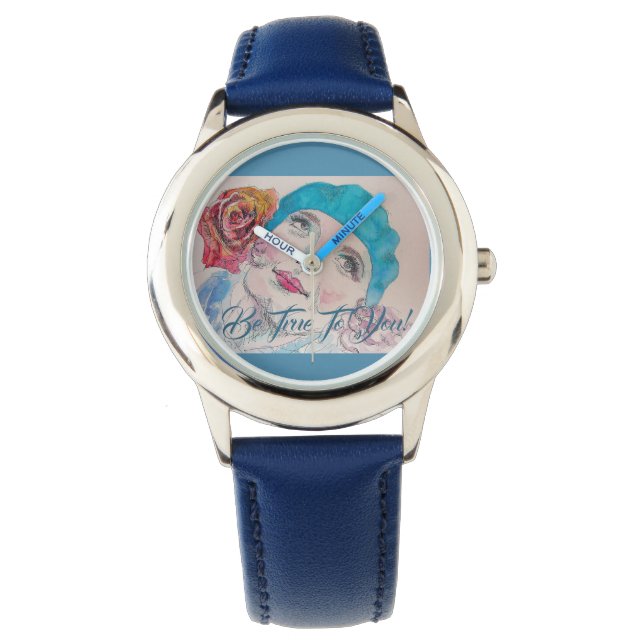 Montre Fille Avec Rose Rouge Beret Soyez Vrai Mai 28 (devant)