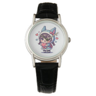 Montre Fille Chibi Mignonne avec Cœur