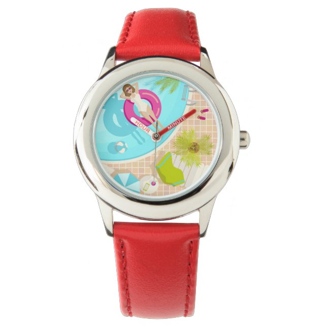 Montre Fille de piscine en bikini plage d'été (devant)