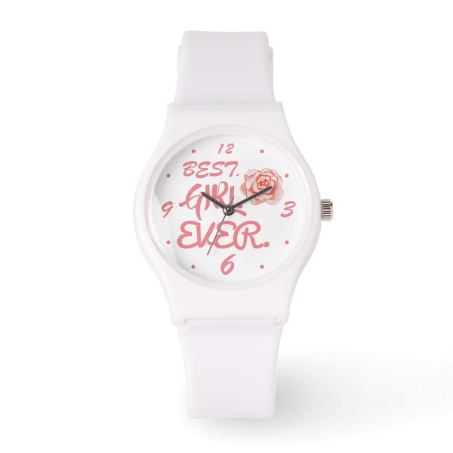 Montre FILLE. EXTRAORDINAIRE. Rose Fleur (Recto)